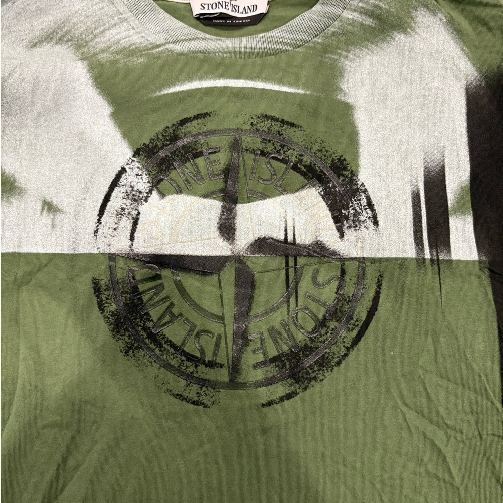 Stone Island Green Graphic Men's Shirt